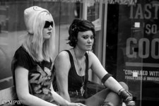 Queen Street Auckland city, black and white photo by Mike Wheelton